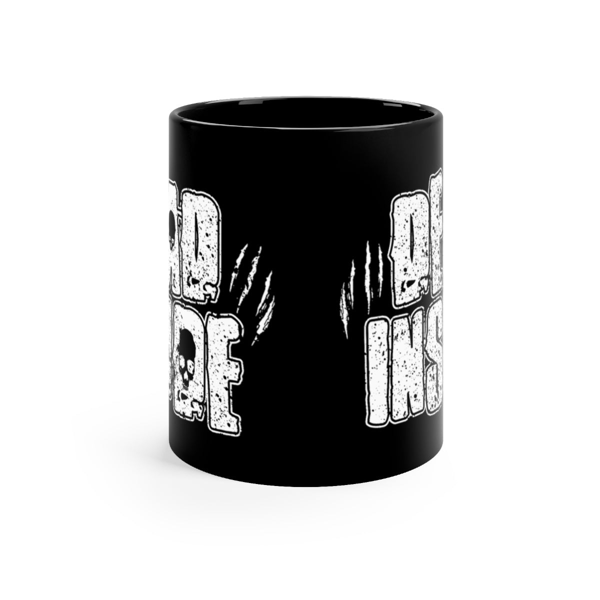 P&B Dead Inside, Coffee Mug, Zombie Themed Black Mug, 11oz, Ceramic Mug