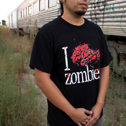 I Heart Zombies Brain T Shirt by pinsandbones.com