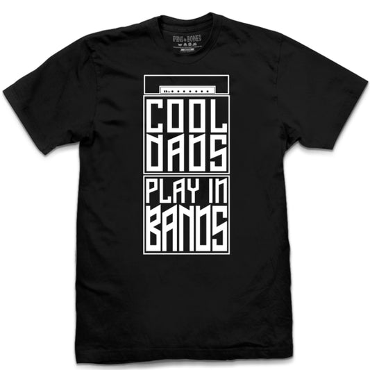 Pins & Bones Guitar Dad Shirt, Cool Dads Play In Bands, Black, Dad Rocks T Shirt