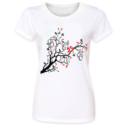 Pins & Bones Women's Valentine's Love Tree Birds White Shirt