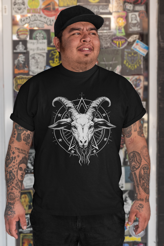 Pins & Bones Satanic Shirt Inverted Pentagram Witchcraft Occult Wiccan T-Shirt Black Goth Clothing